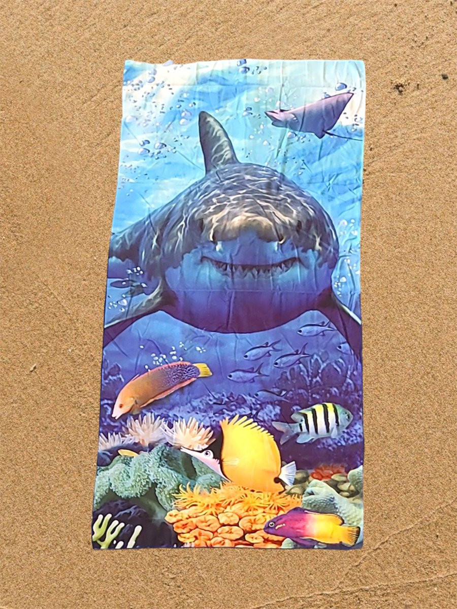 The Coloured House Haai Strandlaken Great White Shark B/D: 180 x 90 cm