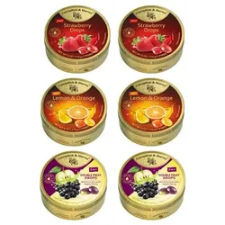 CAVENDISH & HARVEY® Bonbons in der Dose fruchtig gefüllt 3 Sorten, 6 Dosen Inhalt 1.050g