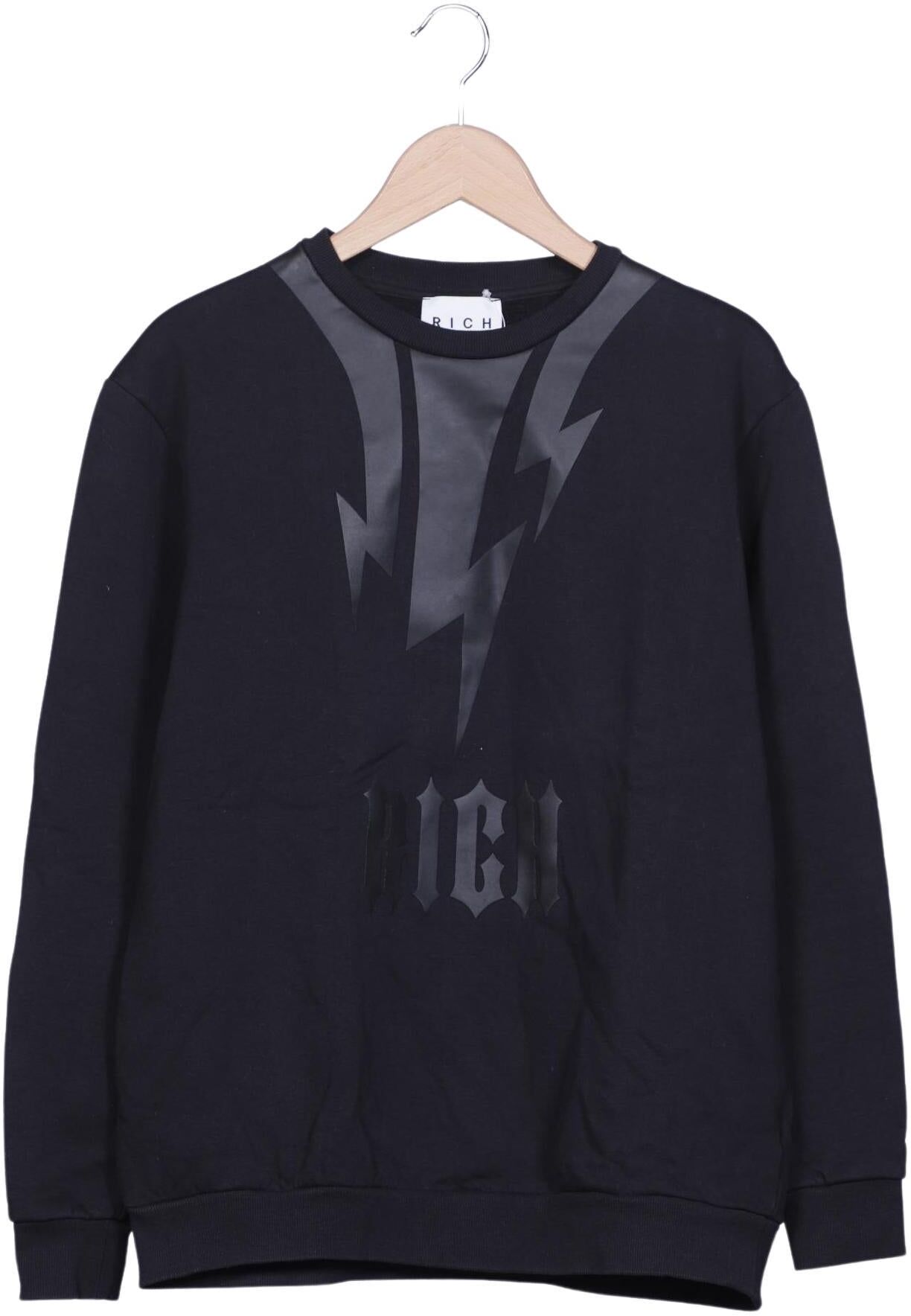 John Richmond Herren Sweater, Schwarz, Gr. S, Baumwolle - Second Hand