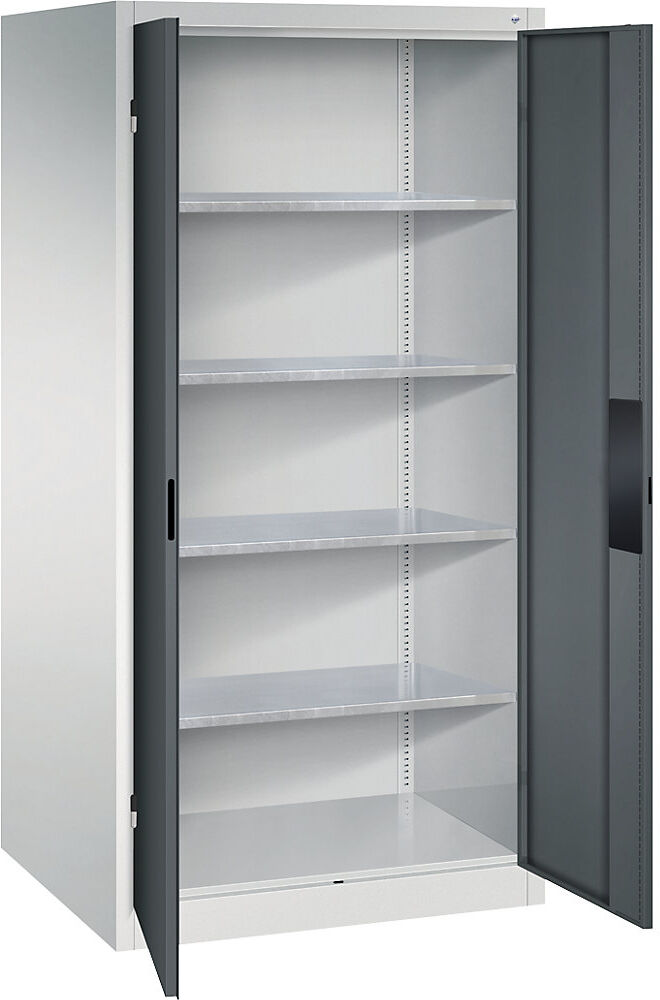 Werkstatt-Schwerlastschrank, Breite 930 mm, Tiefe 800 mm, Tür anthrazit C+P