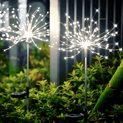 HomeDecorAndMore LLC Outdoor Solar Sparkler Lights Waterproof & Easy Installation For Gardens And Events White