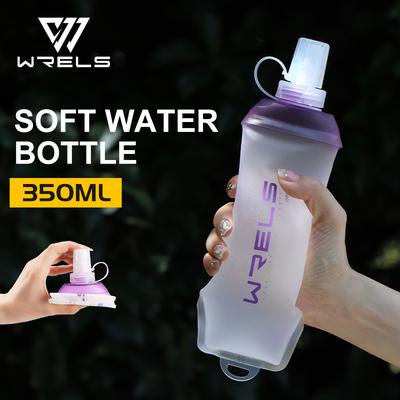 Perfect Picks Market WRELS Soft Folding Outdoor Sport Water Bottle   BPA Free TPU Flask For Running, Cycling, Camping purple 350ml