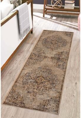 Superior Maeve Distressed Medallion Damask Indoor Area Rug