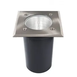 Deko-Light Bodeneinbauleuchte Phakt Eckig E27 IP67 Silber