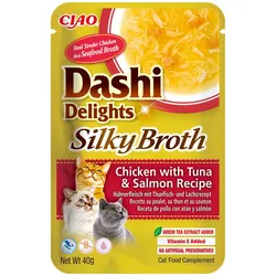 INABA Dashi Delights Silky Broth Chicken with Tuna & Salmon Recipe 40g