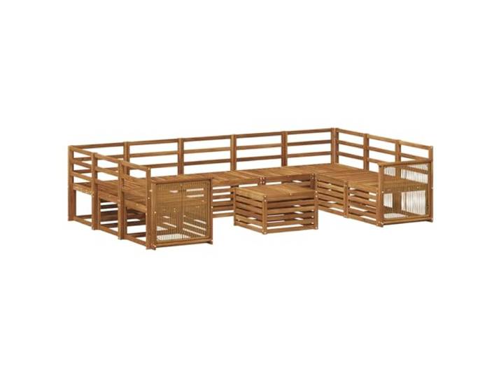 PUGYNBK Modulares Sofa für den Außenbereich, Akazienholz Rekonfigurierbares Design, belüfteter Schlitzsitz, Armlehnen, einfache Reinigung, für Garten und Terrasse