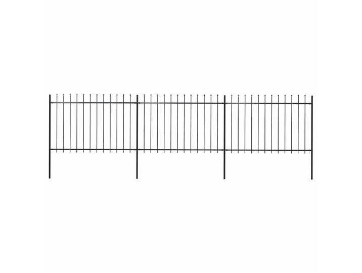 vidaXL Gartenzaun mit Speerspitze Stahl 504 x 120 cm Schwarz