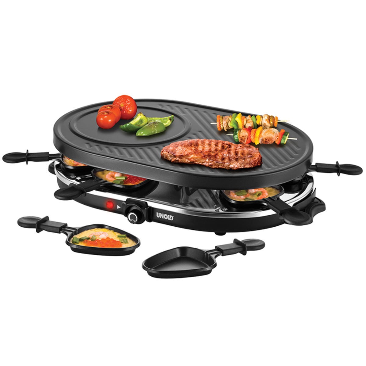 Unold Raclette 48795 Gourmet Raclettegrill - 1,2 kW - Zwart