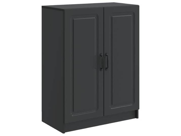GKMBCVDFR Sideboard Schwarz 66 x 34,5 x 87 cm Holzwerkstoff Stauraum Sideboard, Schiebetüren, Kompakte Größe, Robust, Einfache Montage
