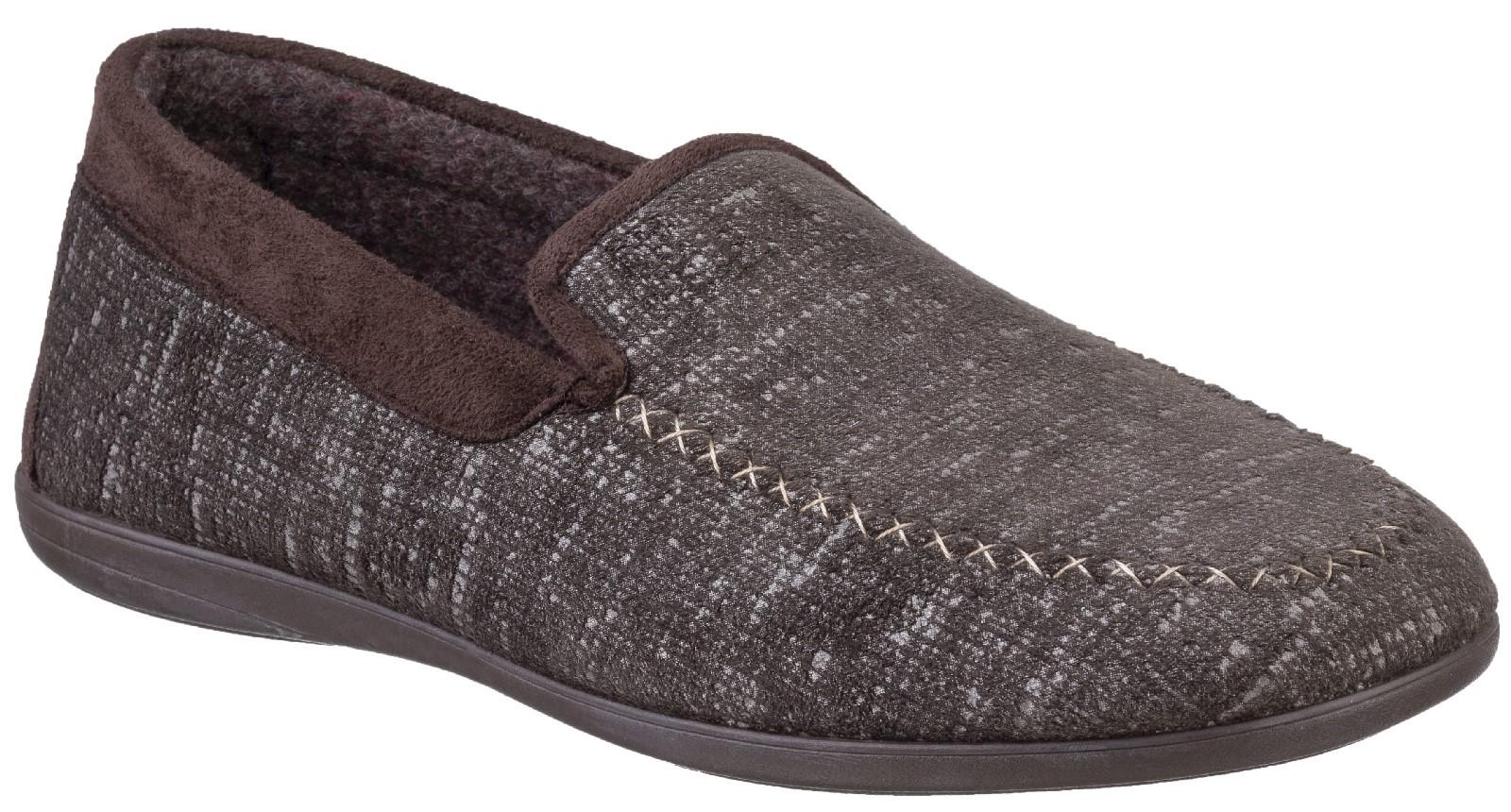 Cotswold Stanley Microfiber Heren Bruine Pantoffels