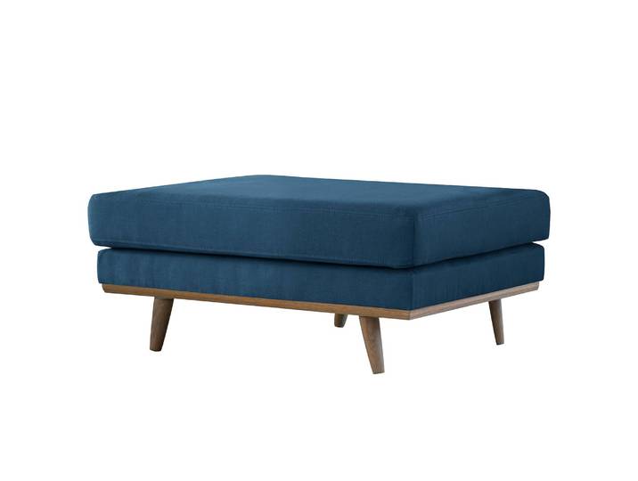 Repose-pieds capitonné 85 x 43 x 60cm Bleu/Bleu Tissu Vele: Bleu