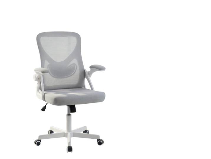 Oxeza Drehstuhl Gräulich-weiß mit verstellbare Rückenlehne und verstellbare Lendenwirbelstütze, Weiß, Kunststoff, Mode, 65x104x65 cm, Büromöbel, Bürostühle, Drehstühle