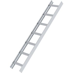 MUNK Dachleiter 11112, Länge 1,96 m, silber, mit 7 Sprossen, aus Aluminium