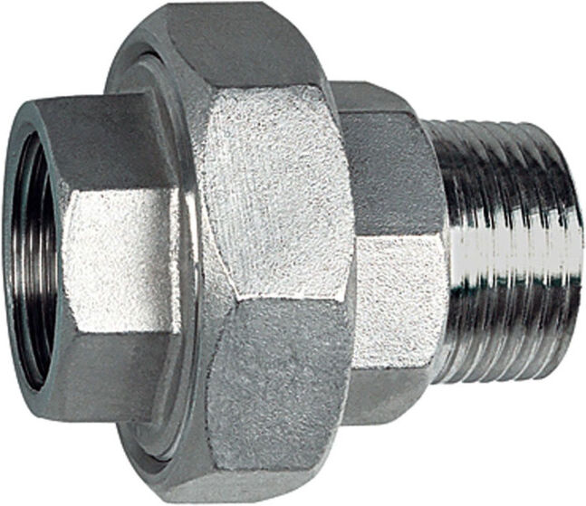 Riegler Raccord double filetage, femelle/mâle, étanchéité plate G 3/8, ES 1.4408 (274.03-ES)