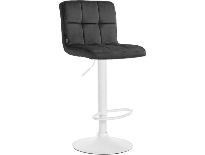 CLP Barhocker Samt Dunkelgrau, Metall, 46x94x47 cm, Esszimmer, Barmöbel, Barhocker