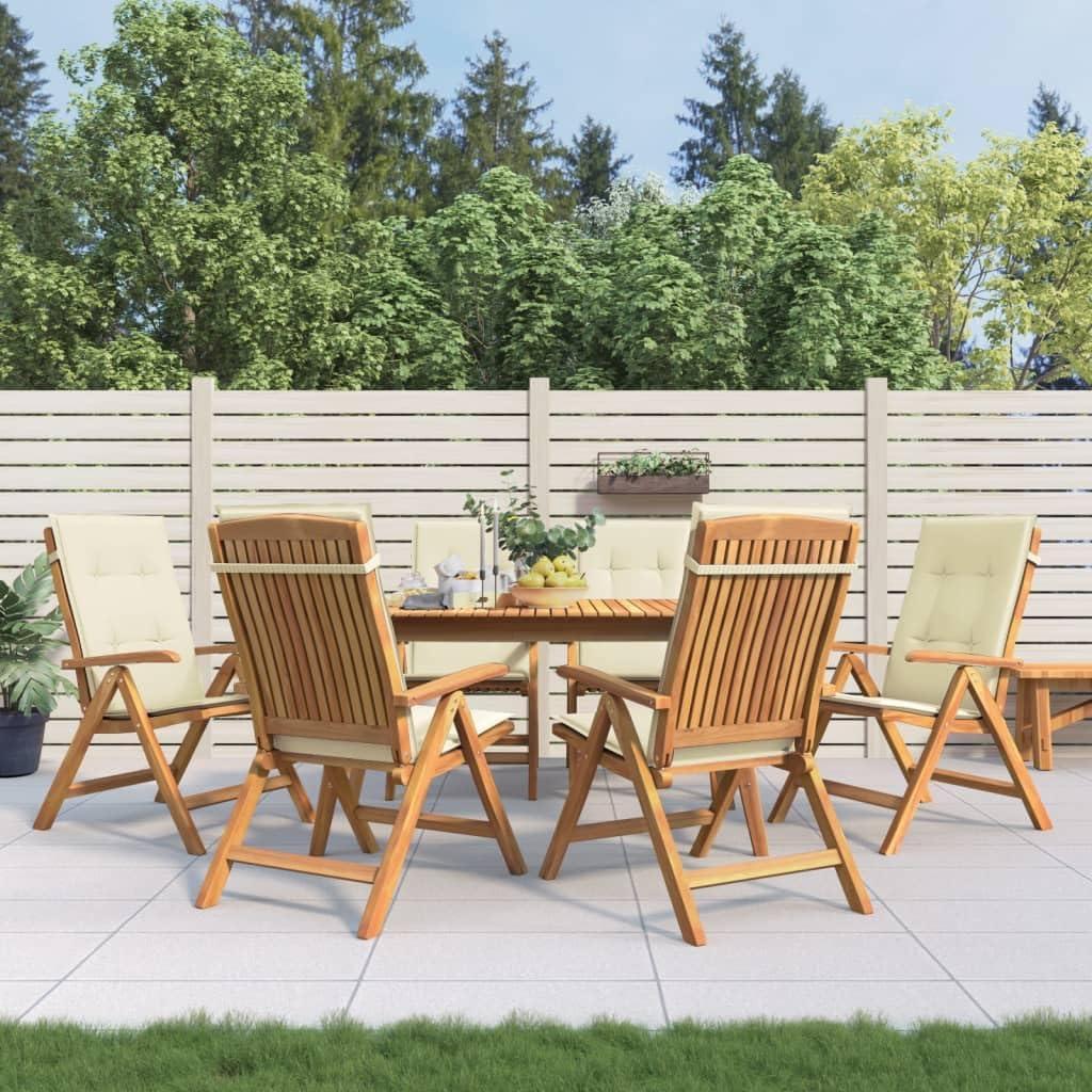 Gartenstühle mit Kissen 6 STK. Massivholz Teak,Möbel,Gartenmöbel,Gartensitzmöbel,Gartenstühle,77.8KG,3196495