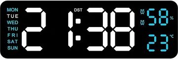 Daily Discovery Digital Wall Clock LED Temperature Display Clock With Auto Dimmer USB Powered abbl