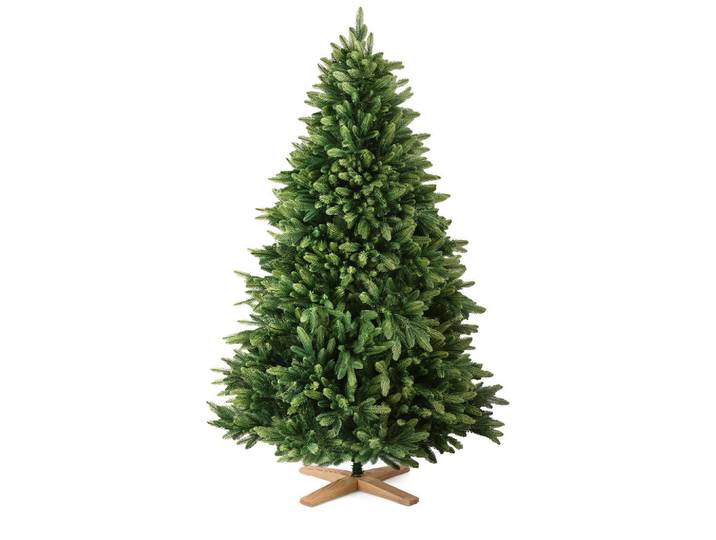 Merry Tree Weihnachtsbaum mit PE-Spritzguss-Nadeln, 210 cm, Grün, Kunststoff, Zylindrisch, 210 cm, Dekoration, Weihnachtsdekoration, Christbäume & Zubehör