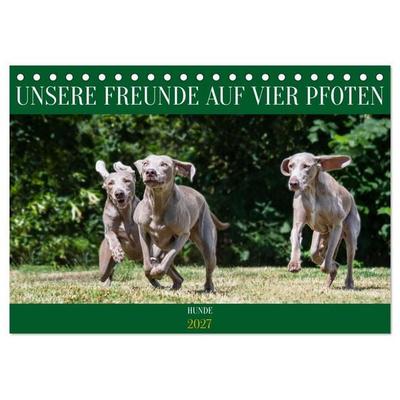 Unsere Freunde auf vier Pfoten - Hunde (Tischkalender 2027 DIN A5 quer), CALVENDO Monatskalender