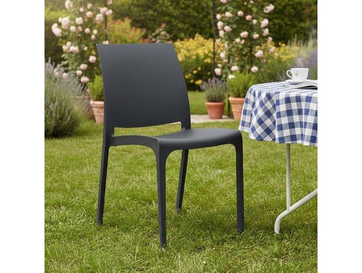 Chaise d'Extérieur Dusanbe Dmora en Plastique Noir