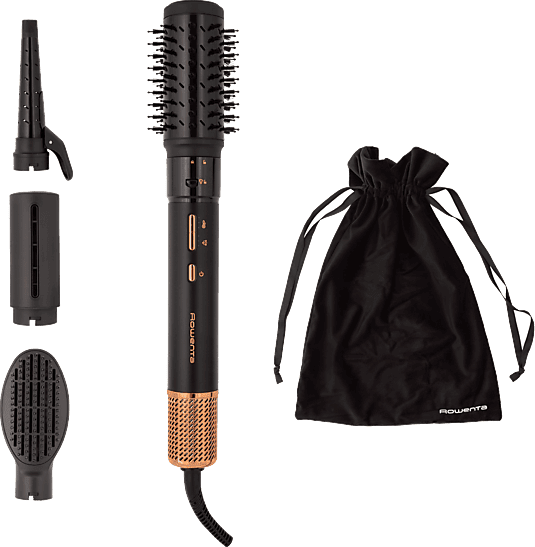 Moldeador - Rowenta Air Shape UB9820, 4 accesorios, 3 velocidades, Motor digital de alta velocidad, Tecnología Iónica, Recubrimiento cerámico Negro