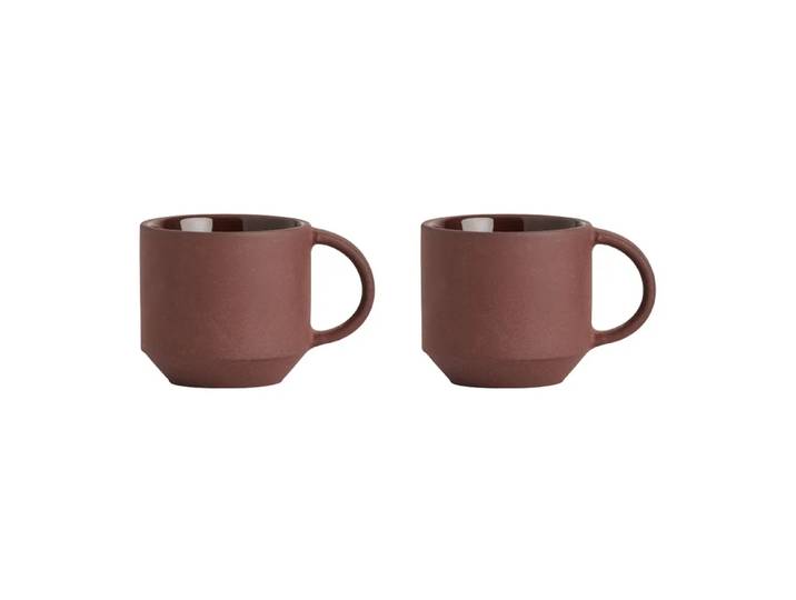 OYOY Pack de 2 tasses à espresso Yuka Dark (brun)