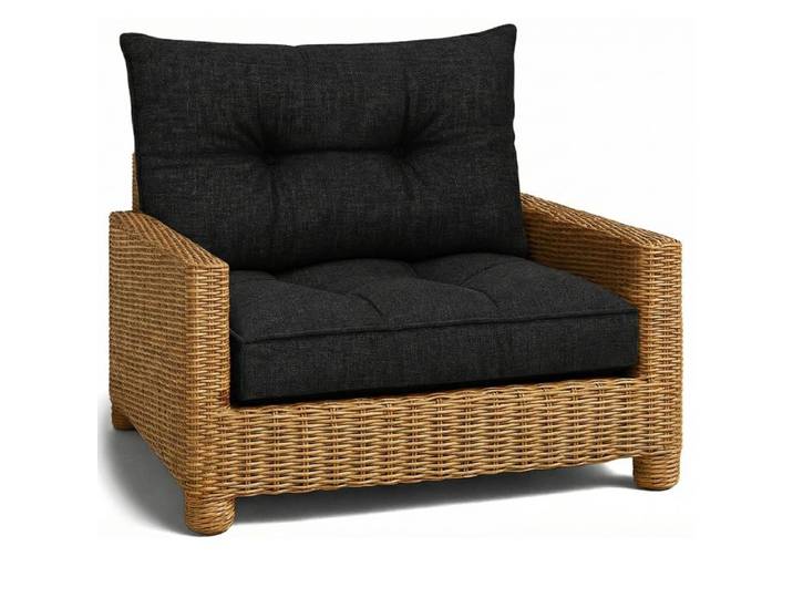 Coussin Lounge Mobilier Jardin Ensemble: siege 50x50 cm et dossier 40x50 cm - Graphite lin écologique