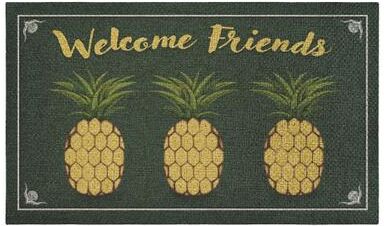"Stupell Welcome Friends Pineapples Outdoor Door Mat, design by Darlene Seale, 18""x30"""