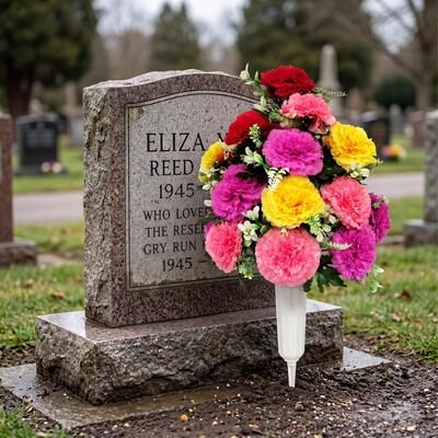 Garvee Artificial Carnation Cemetery Flowers for Grave Decorations,Artificial Carnation Bouquet