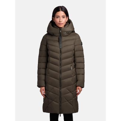 Steppmantel KHUJO "Odana3-YM", Damen, Gr. XS (34), grün (dunkelgrün), Obermaterial: 100% Nylon. Innenfutter: 100% Nylon. Wattierung: 100% Polyester, tailliert knieumspielend, hoch geschlossener Ausschnitt, Ärmel ohne Ärmelschlitz Rippbündchen,...