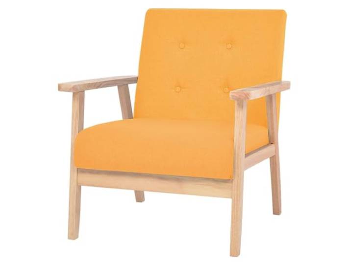 Todiikf Polstersessel Gelb Massivholz Relaxsessel für Wohnzimmer Bequemer Stoffstuhl mit weicher Schaumstoffpolsterung und stabiler Holzkonstruktion für Schlafzimmer, Leseecke und Büro.