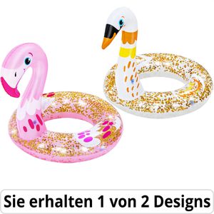 Bestway Schwimmring 36306, aus PVC, Shimmer 'n Float, farbig sortiert, ab 3 Jahre, bis 60 kg, Ø 56 x 45 x 47 cm