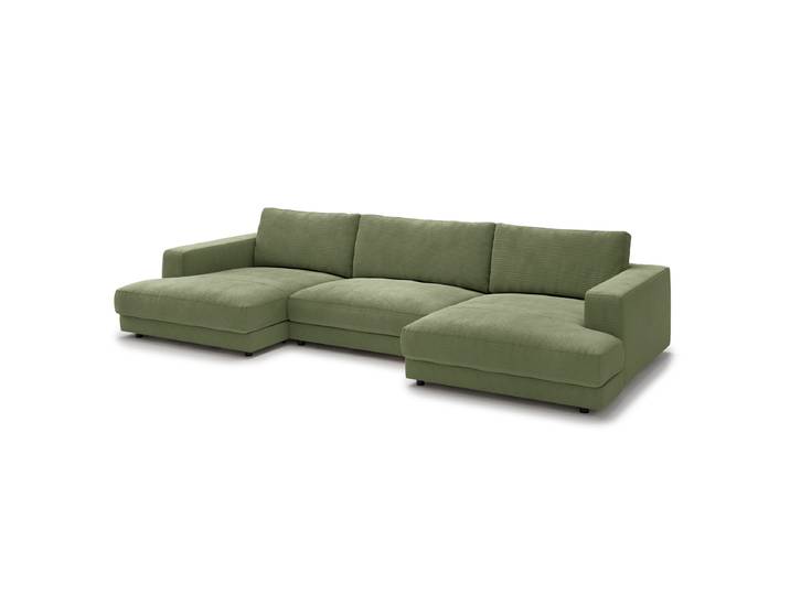 Wohnlandschaft Grün Cordstoff Catia 170cm Gleichschenklig Modern Polyurethanschaum