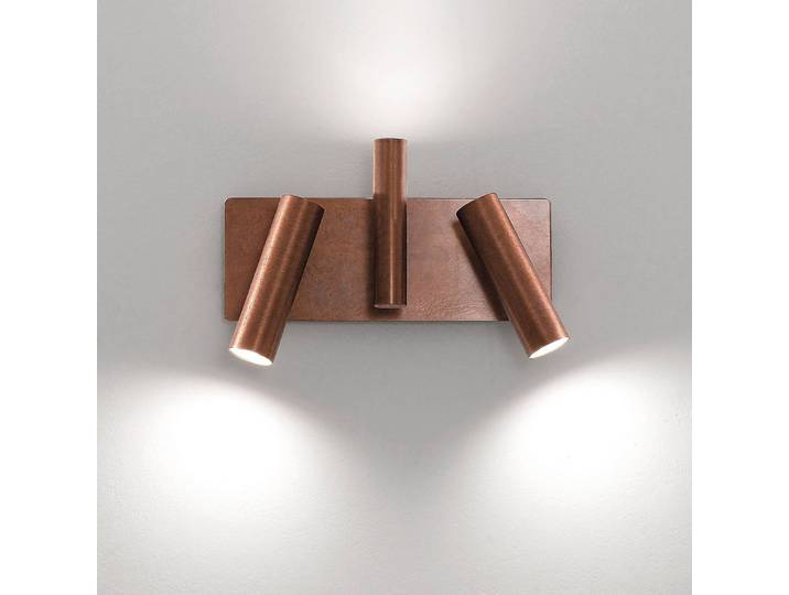 Cremasco Wandlampe 7542, dimmbar, Holz dunkel, für Wohn- / Esszimmer, Messing, Modern, Wandleuchte, Wandlampe Innen