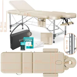 Kesser, Massageliege + Massagestuhl, 3 Zonen Kosmetikliege klappbar & höhenverstellbar mobile Massagebett