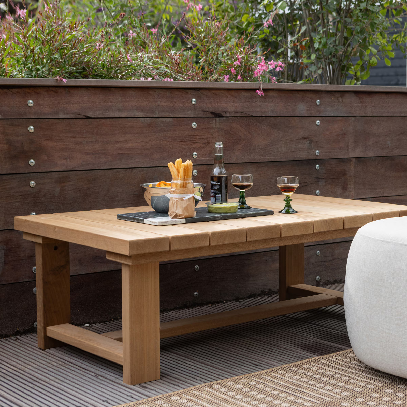 WOOOD Outdoor Salontafel Banco Hout, Naturel, Breedte: 122 cm, Diepte: 68 cm