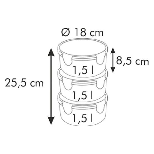 Tescoma Essens-Tragetasche FRESHBOX, mit 3 Dosen 1.5 l, bordeauxrot (66492139)