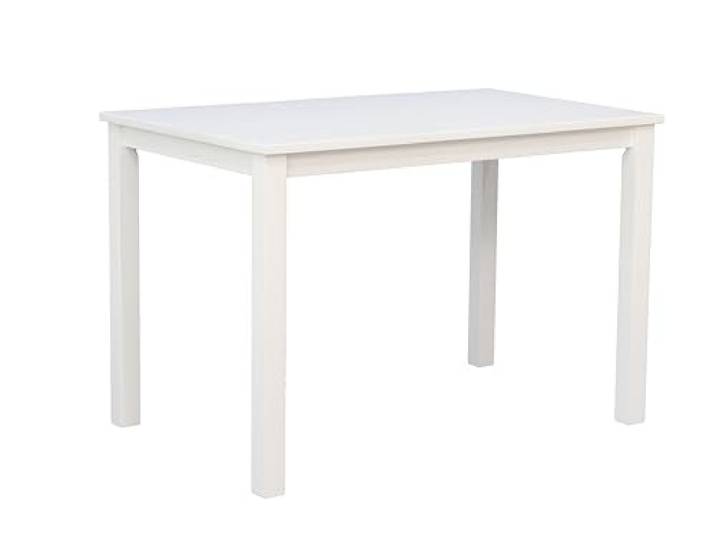 WOODROOM Kota Esstisch 110 x 70 cm – Massivholz Küchentisch, Weiß RECHTECKIGER MASSIVHOLZTISCH – Platzsparender Esstisch für 2–4 Personen, ideal für Paare, kleine Küchen und Apartments.