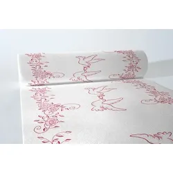 MANK Tischläufer aus Airlaid - Hochzeit in Rosa-Bordeaux 40 cm x 24 m , 1 Stück - Tischband Tischtuch