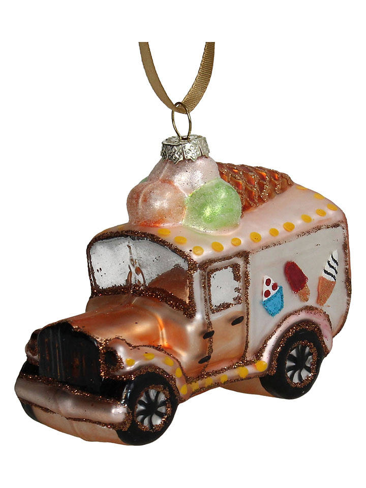 Kersten Baumschmuck "Icecream Truck" in Orange/ Grün - (H)8 cm - onesize