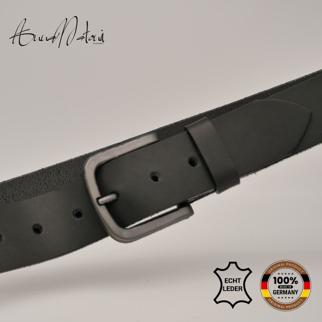 Ledergürtel ANNAMATONI "AnnaMatoni Ledergürtel Glint Ledergürtel Glint", Herren, Gr. TW115 - 130cm Gesamtlänge, schwarz (schwarz 790), 100% Leder, Gürtel Ledergürtel
