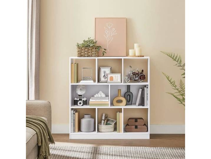 Bibliothèque ouverte Étagère de Rangement sur Pieds 97 5 x 30 x 100 cm Blanc