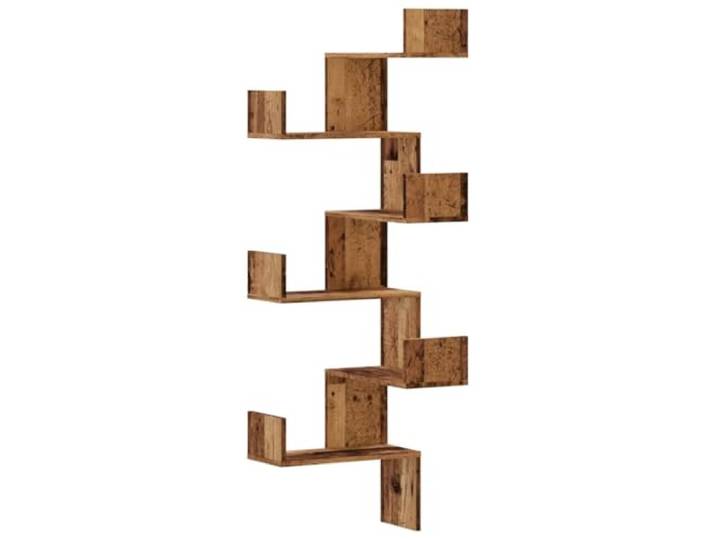 QINXIXINAIXI Wand-Eckregal Altholz-Optik 45x45x147 cm Holzwerkstoff Wandmontage,Stauraum Ecke,glatte Oberfläche,feuchtigkeitsresistent,Ordnung im Zimmer,Deko-Element