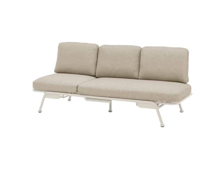 Zebra Loungesofa, Naturfarben, Metall, Textil, Füllung: Schaumstoffflocken,Schaumstoff, nur wie online abgebildet bestellbar, 198x78x81 cm, grosse Liegefläche, wetterbeständig, UV-beständig, klappbare Rückenlehne, Gartenmöbel, Loungemöbel, Outdoor-Sofas