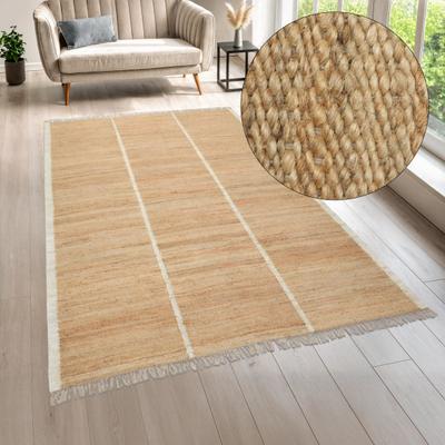 Teppich "Lenia, handgewebt, Jute", natur, B:60cm H:10mm L:90cm, Jute, LEGER HOME BY LENA GERCKE, Teppiche, Fransenteppich Teppich, mit Fransen, Teppich, Wohnzimmer, Schlafzimmer, Esszimmer