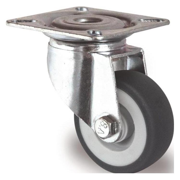Tecwerk Lenkrolle Rad-Ø 75 mm grau Tragfähigkeit 75 kg mit Anschraubplatte Thermoplast. Elastomer 95° Sho... (2000276016)