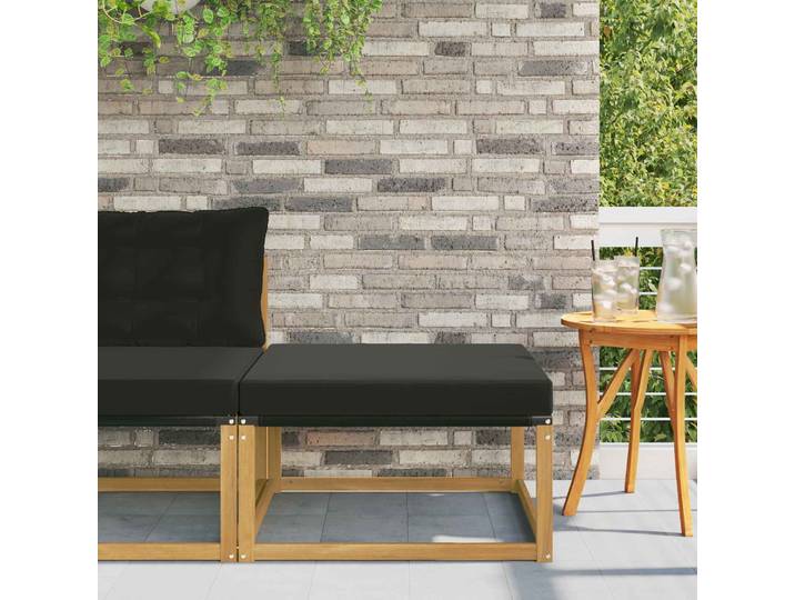 vidaXL Outdoor-Fußhocker Massivholz Akazie Weiß 79 x 79 x 37 cm