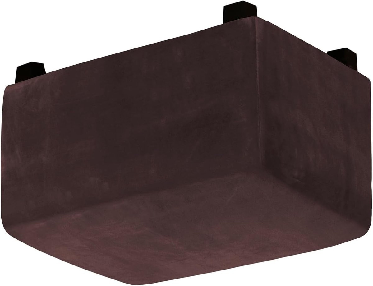 Voetenbankhoes Fluweel Chocoladebruin - Elastische Ottomaanse Krukhoes voor Meubelbescherming - XX-Large 142-190cm