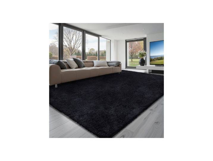 Tapis de salon et chambre Poil Long 2 44 x 3 Chambre à Coucher Noir Tapis Salon Chambre Poil Long 2
