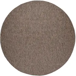 FLACHWEBTEPPICH, einfarbig, aus Polypropylen, Braun, Ø 200 cm